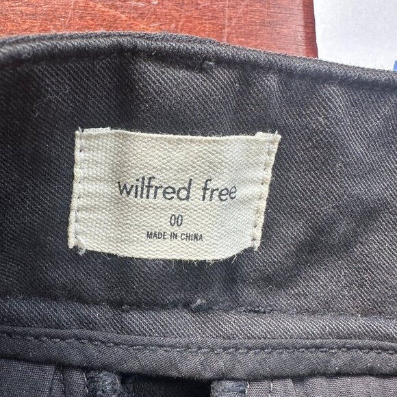 ARITZIA Wilfred Free Black Denim like Wide Leg Trousers Pants Size 00 - Picture 9 of 9